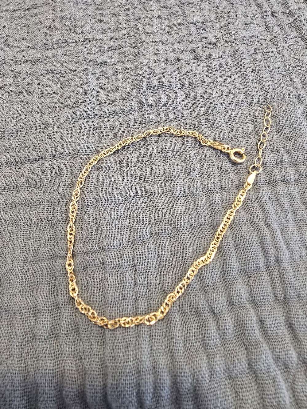 10k Gold Rope Chain Bracelet for Women With Extender - Elegant Everyday Jewelry